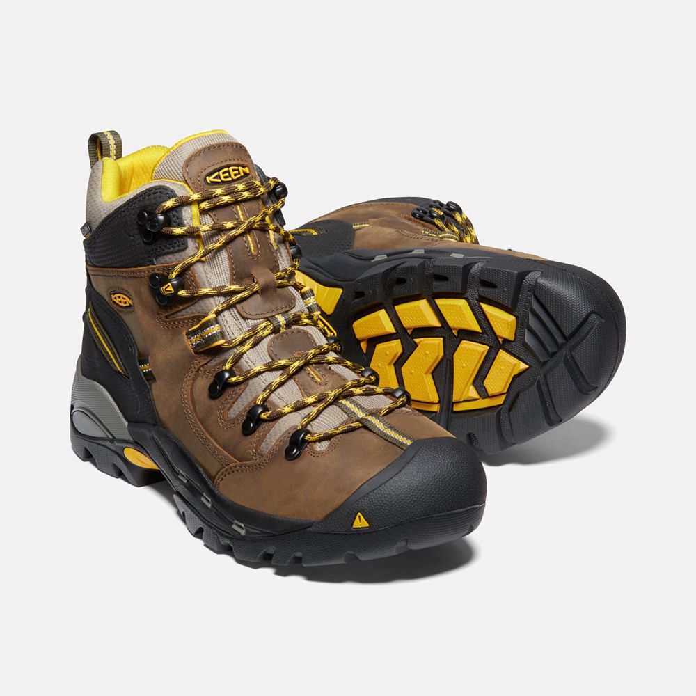 Botte de Travail Keen Homme Marron/Noir | Pittsburgh 6\" (Steel Toe) | TCRZL-6790